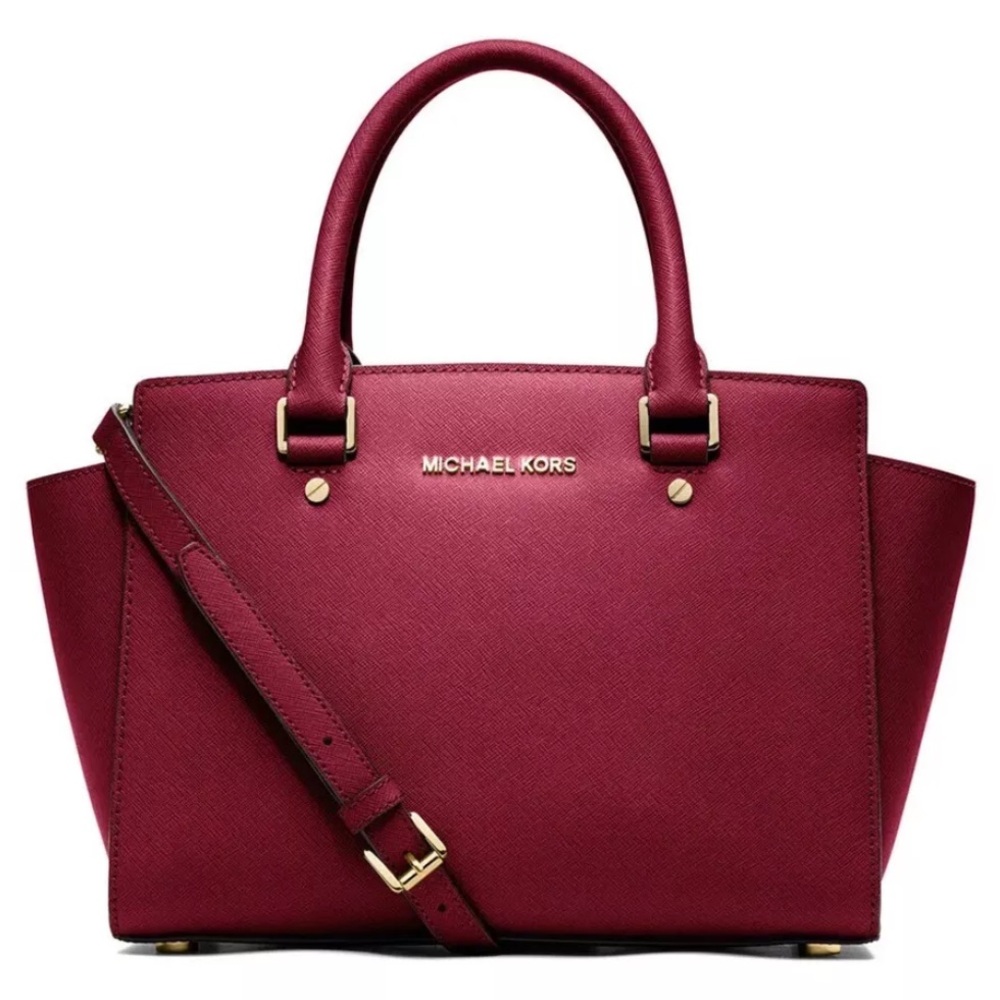 MICHAEL KORS SELMA SAFFIANO LEATHER MEDIUM SATCHEL